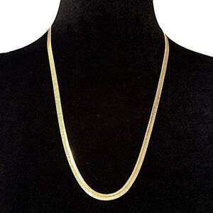 Herringbone Chain Gold Tone Adjustable Length 24 - 26 Inch